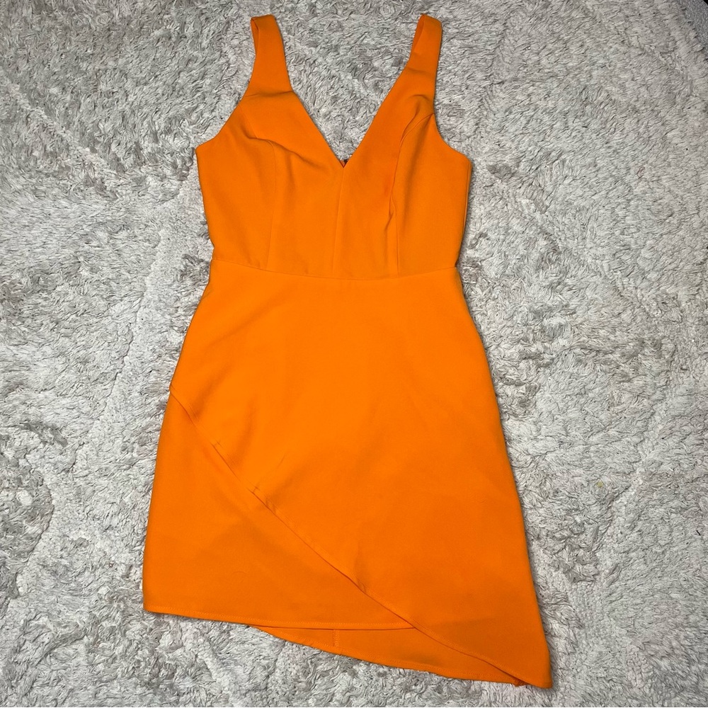 Adelyn Rae Woven Sheath dress in Tangerine